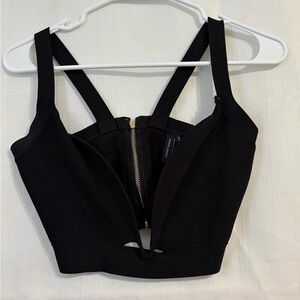 Marciano Black Bandage Crop Top XS Plunge V-Wire Bustier(A488)